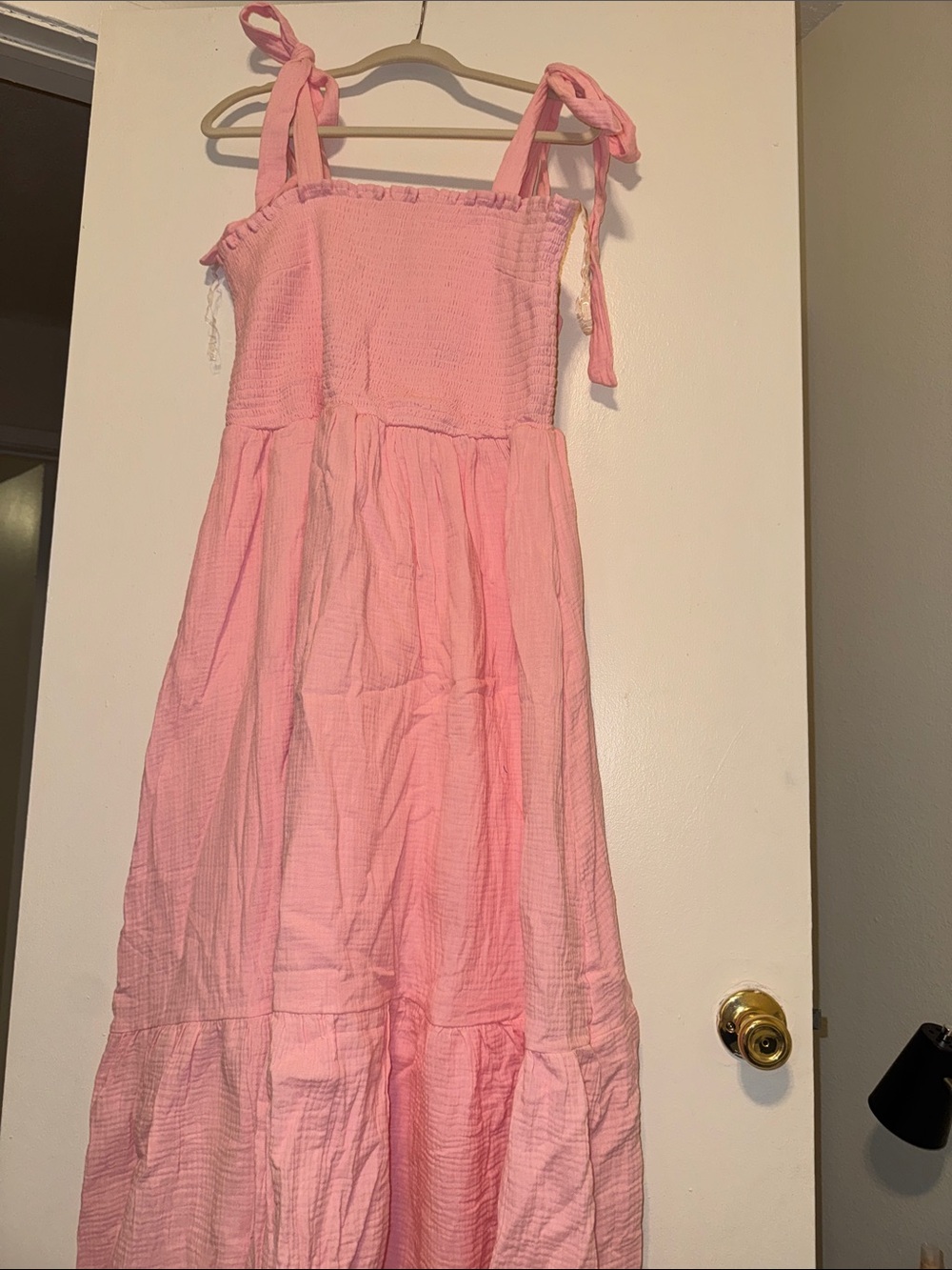 Fashion Nova Girls' Light Pink Tie-Shoulder Sundress